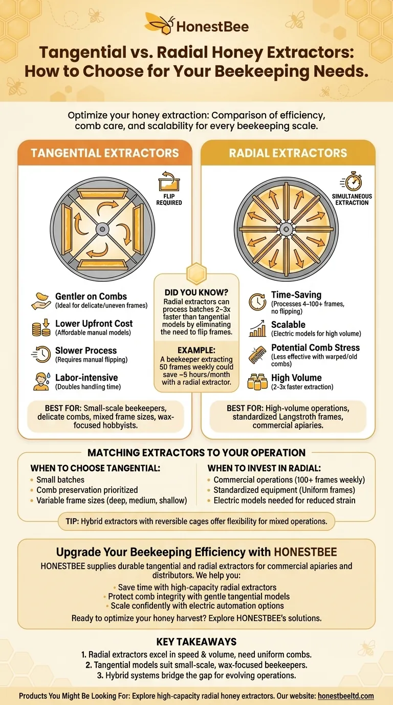 접선형과 방사형 꿀 추출기: 양봉 요구사항에 따른 선택 방법 시각적 가이드