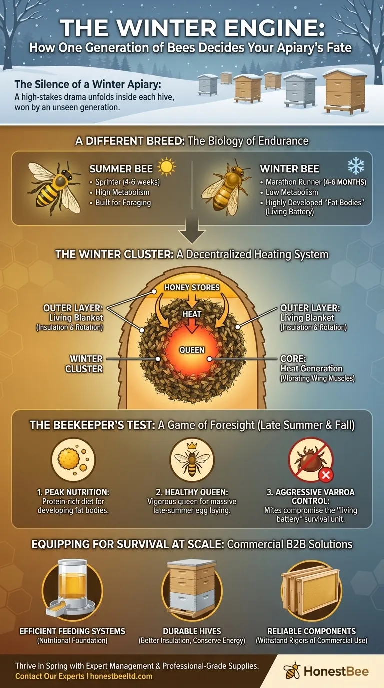The Winter Engine: How One Generation of Bees Decides Your Apiary's Fate Visual Guide