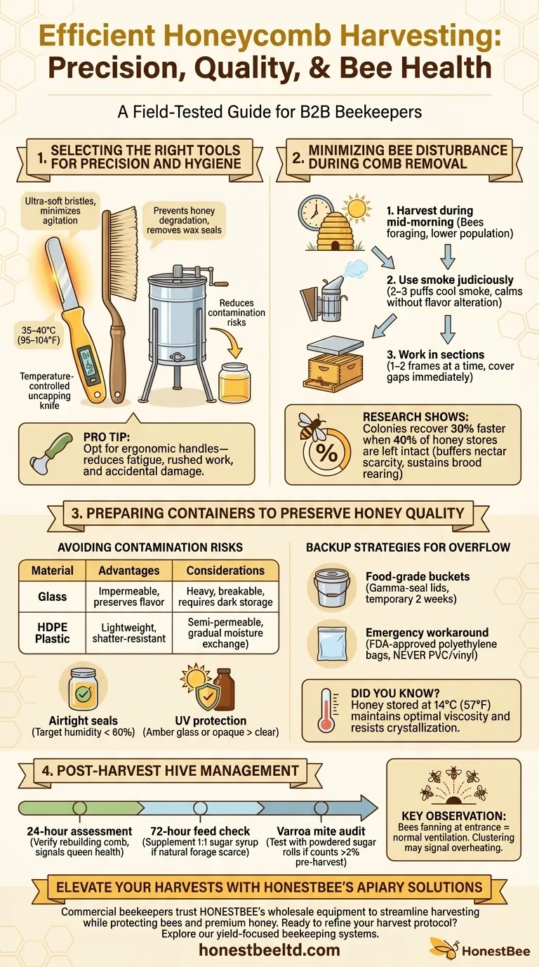How to Harvest Honeycombs Efficiently Without Compromising Quality or Bee Health Visual Guide