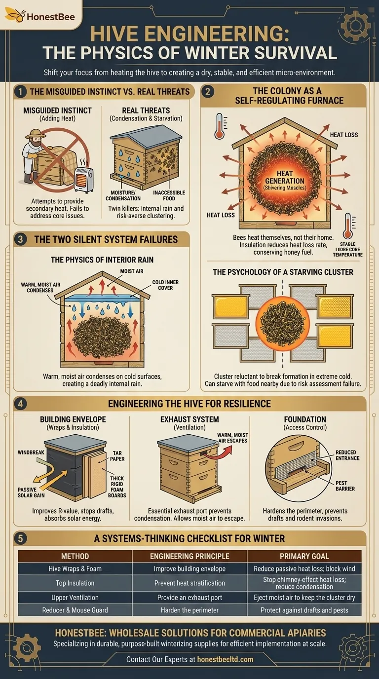 Hive Engineering: The Physics of Winter Survival Visual Guide