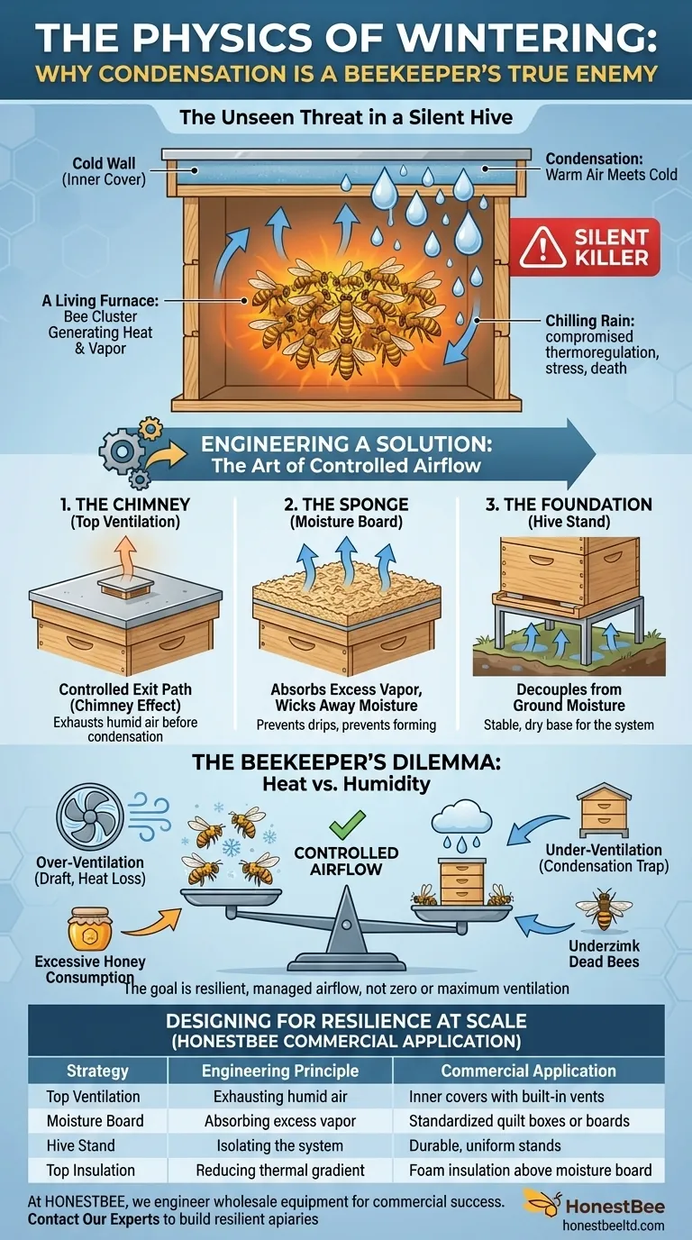 The Physics of Wintering: Why Condensation is a Beekeeper's True Enemy Visual Guide
