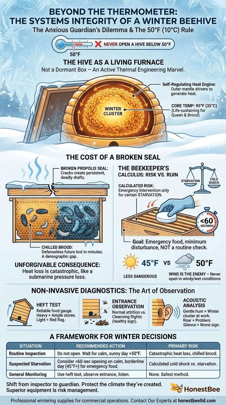 Beyond the Thermometer: The Systems Integrity of a Winter Beehive Visual Guide