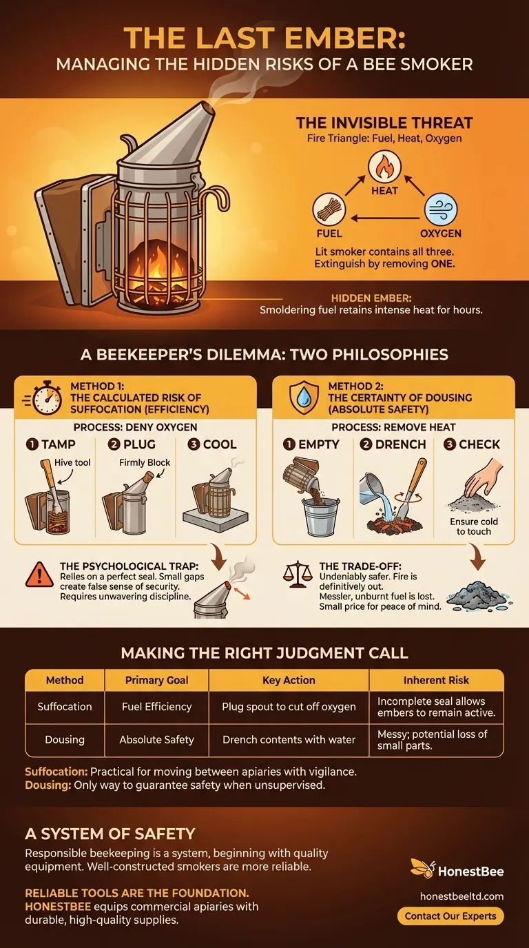 The Last Ember: Managing the Hidden Risks of a Bee Smoker Visual Guide