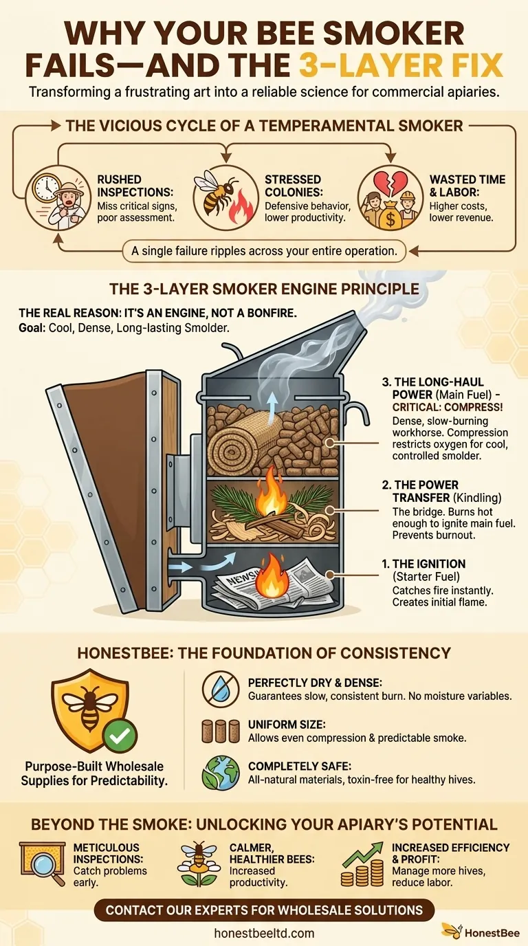 Why Your Bee Smoker Keeps Going Out—And the 3-Layer Fix Visual Guide