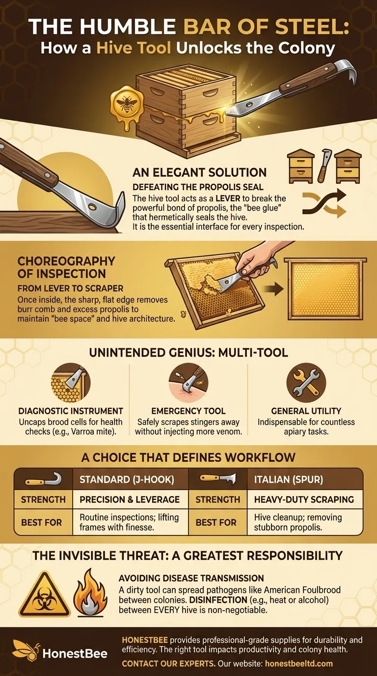 The Humble Bar of Steel: How a Hive Tool Unlocks the Colony Visual Guide