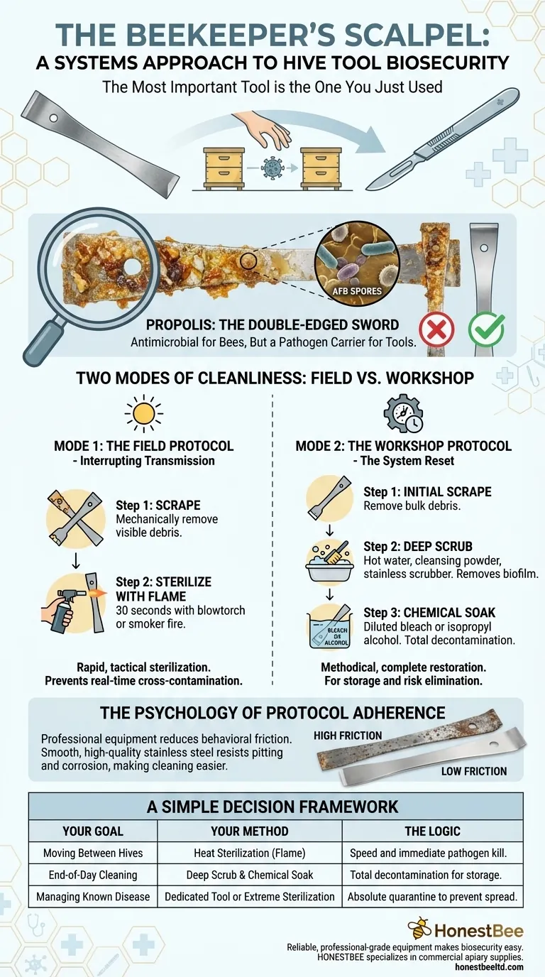 The Beekeeper's Scalpel: A Systems Approach to Hive Tool Biosecurity Visual Guide