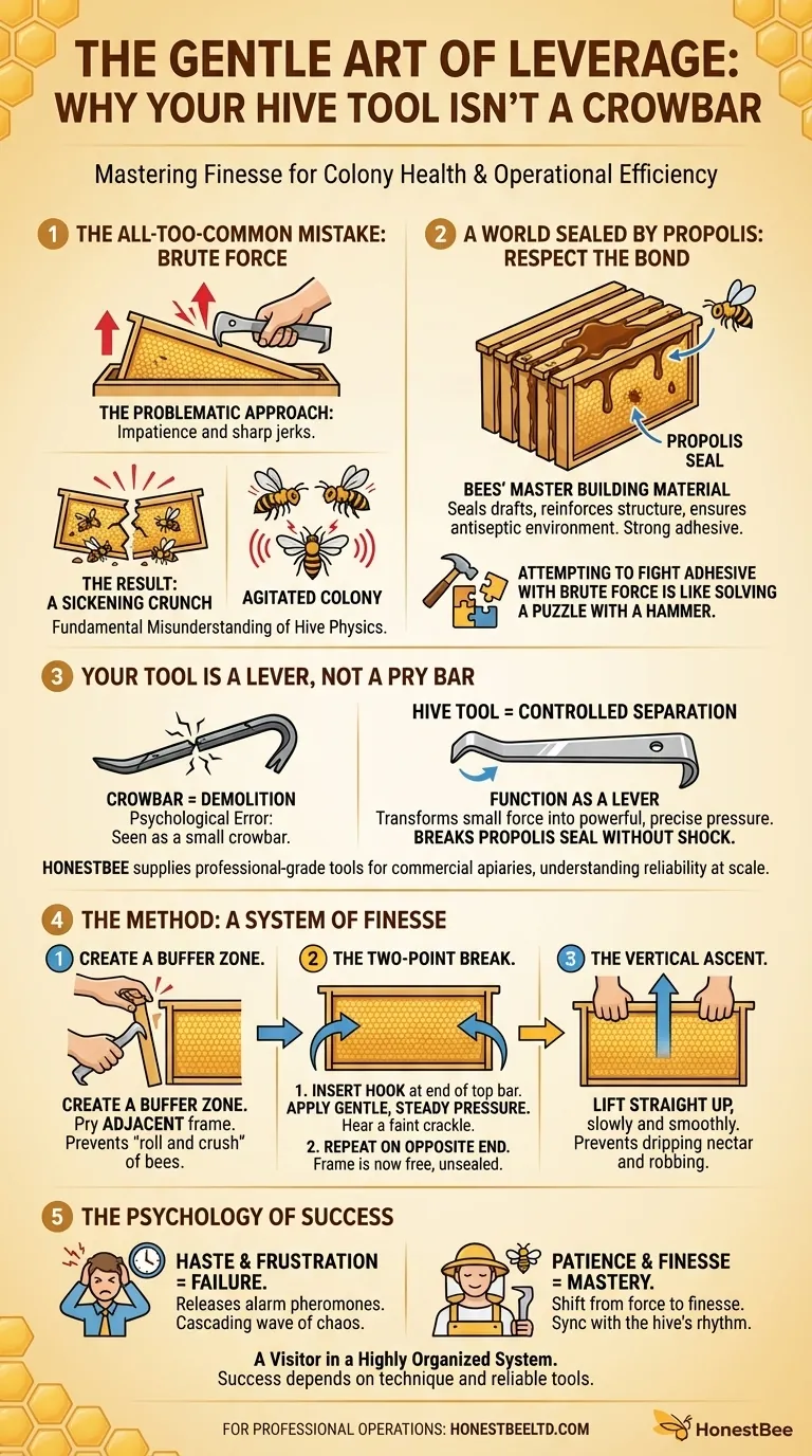 지렛대의 부드러운 기술: 벌통 도구가 쇠지렛대가 아닌 이유 시각적 가이드