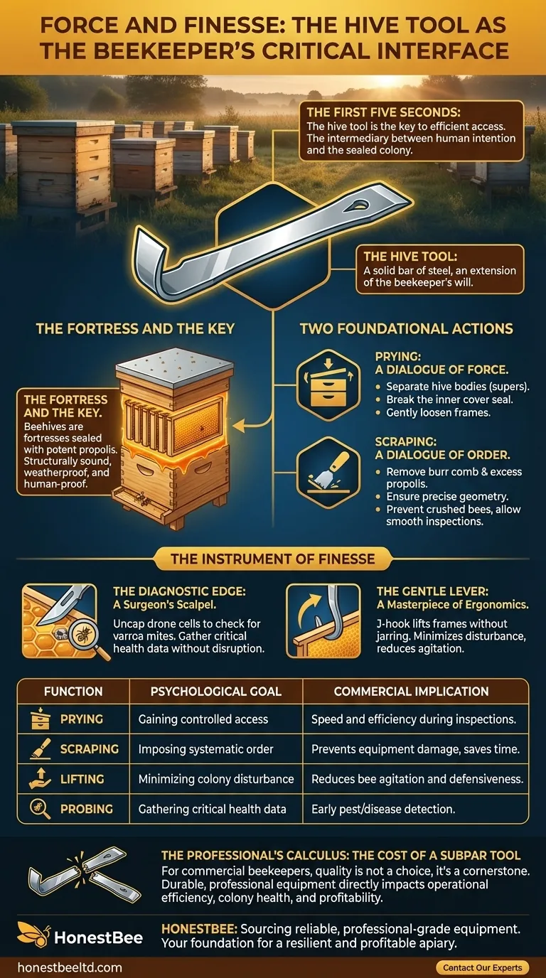 Force and Finesse: The Hive Tool as the Beekeeper's Critical Interface Visual Guide