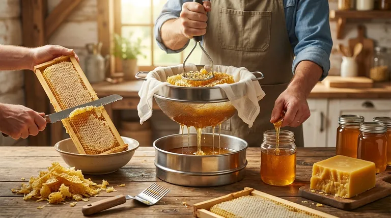 추출기 없이 벌집에서 꿀을 얻는 방법은? 으깨고 거르는 방법 가이드