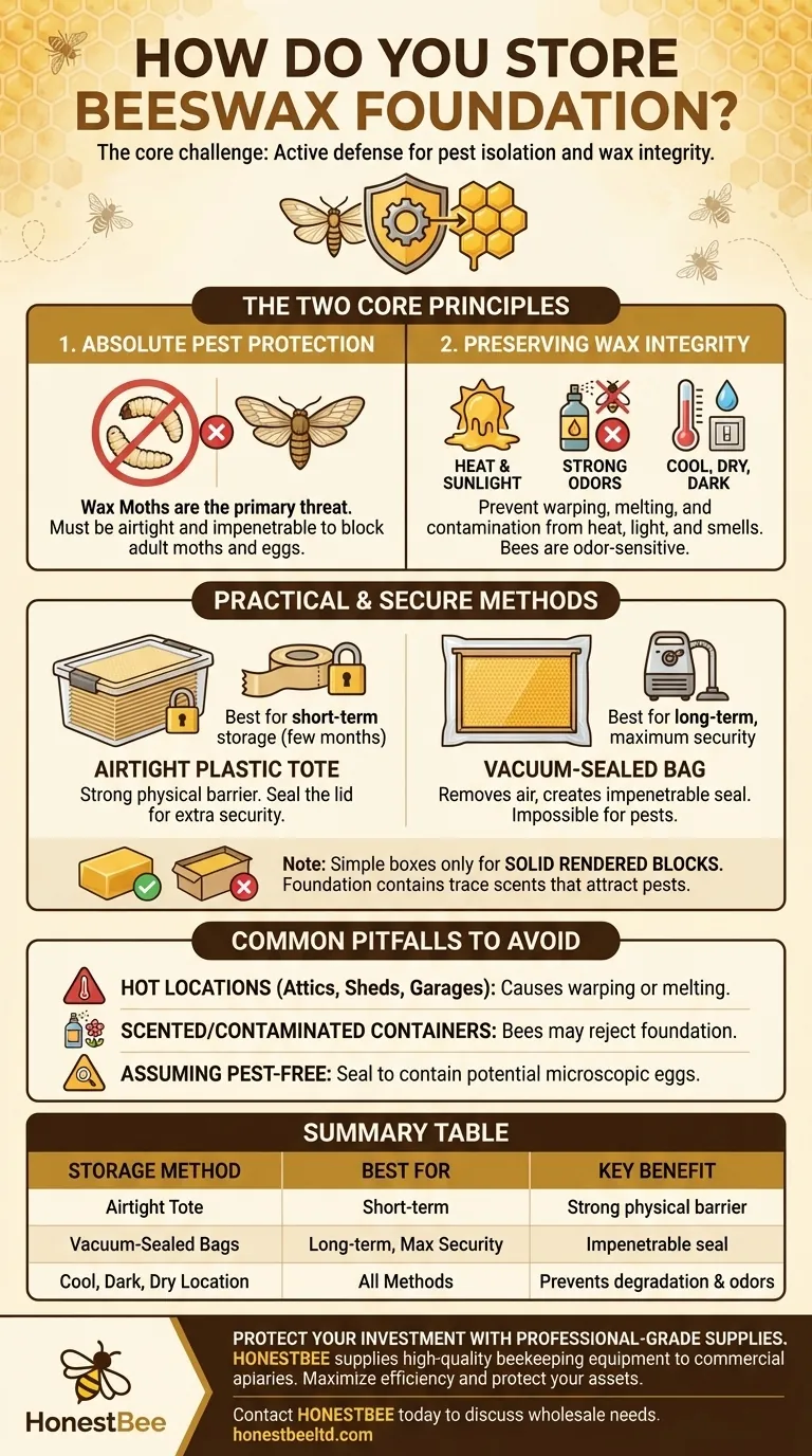 蜜蝋の巣板（ファンデーション）の保管方法：ミツバチノシメマダニの被害を防ぎ、品質を維持するには ビジュアルガイド