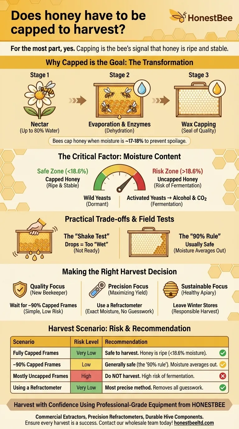 Does honey have to be capped to harvest? The Key to Ripe, Non-Fermented Honey Visual Guide