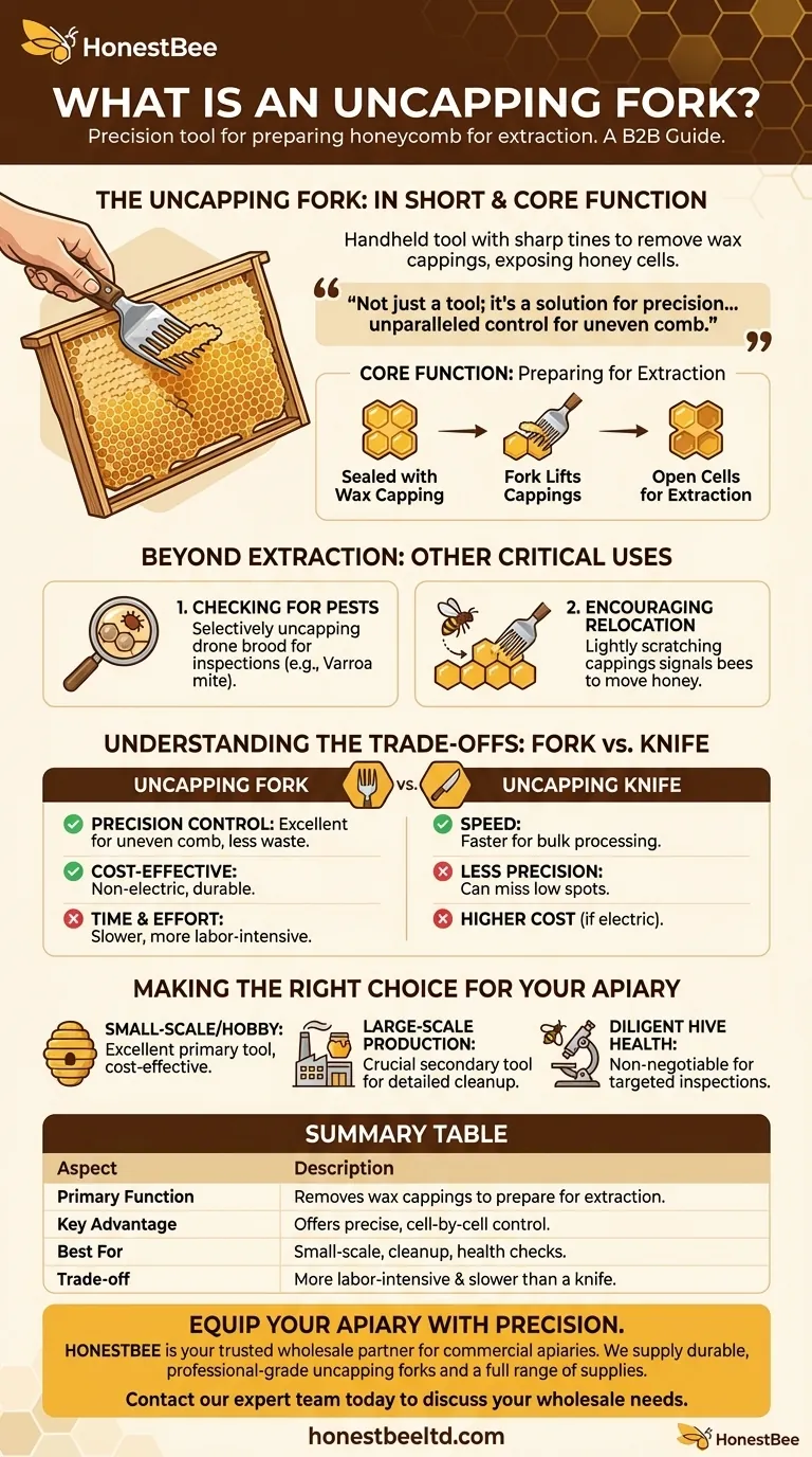 Что такое вилка для распечатывания? Прецизионный инструмент для эффективного сбора меда Визуальное руководство