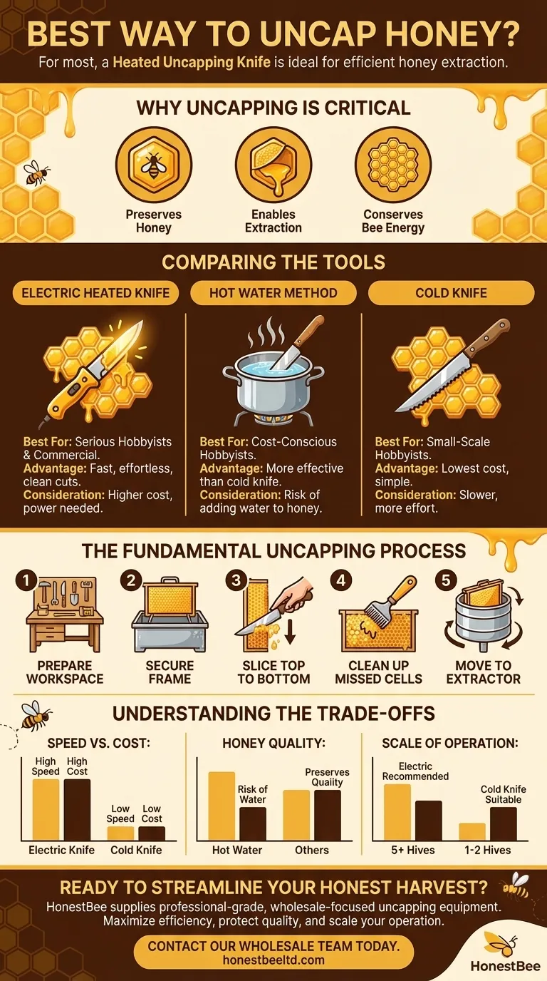 蜂蜜の蓋切り（アンキャッピング）に最適な方法は？あなたの巣箱にぴったりのツールを見つけましょう ビジュアルガイド