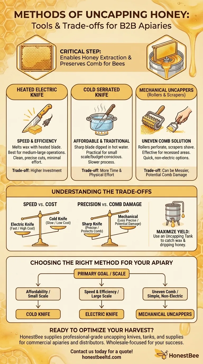 What are the methods of uncapping honey? A Guide to Tools for Efficient Harvests Visual Guide