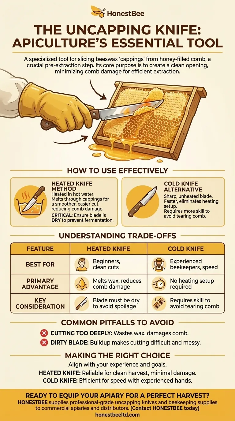 양봉에서 뚜껑 따개(uncapping knife)는 어디에 사용되나요? 깨끗하고 효율적인 꿀 수확에 필수적입니다 시각적 가이드