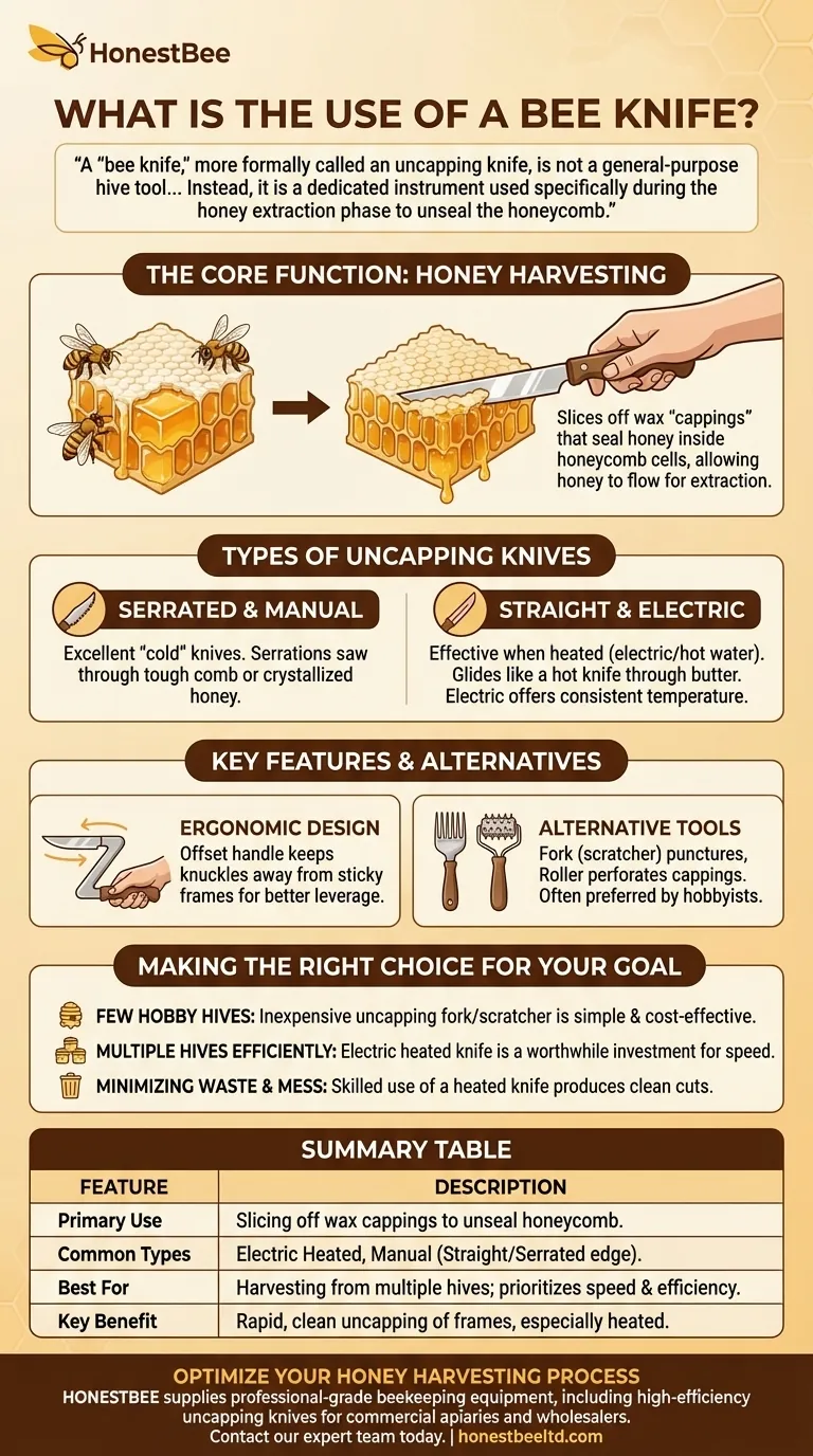 Qual è l'uso di un coltello per api? Essenziale per una raccolta efficiente del miele Guida Visiva