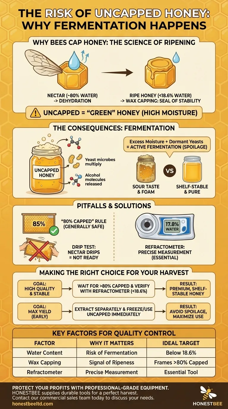 What happens if you extract uncapped honey? Avoid spoilage and protect your harvest. Visual Guide