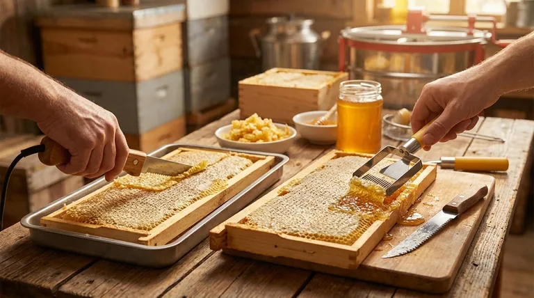 꿀을 밀봉 해제하는 데 무엇을 사용해야 할까요? 양봉장에 적합한 도구 선택