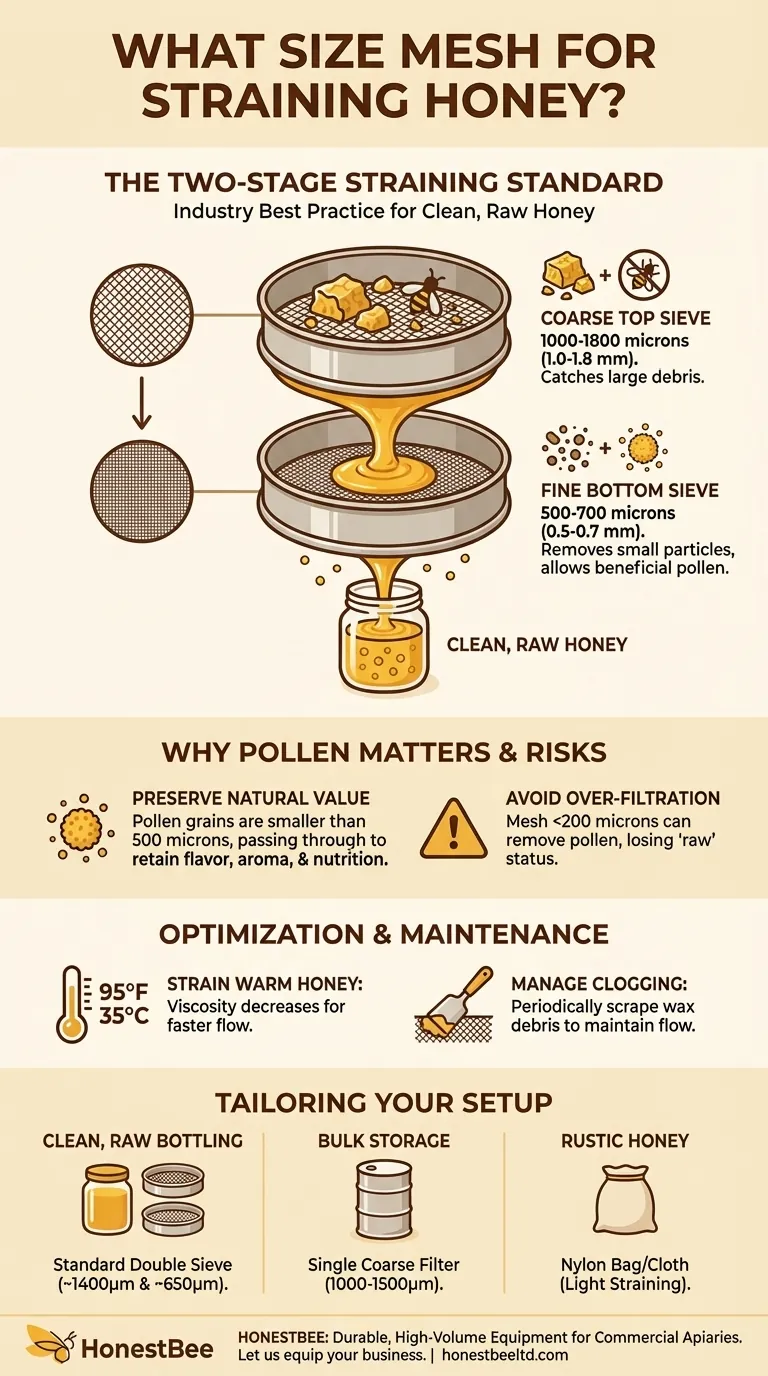 ¿Qué tamaño de malla para colar la miel? Domina el sistema de dos etapas para obtener miel cruda y limpia Guía Visual
