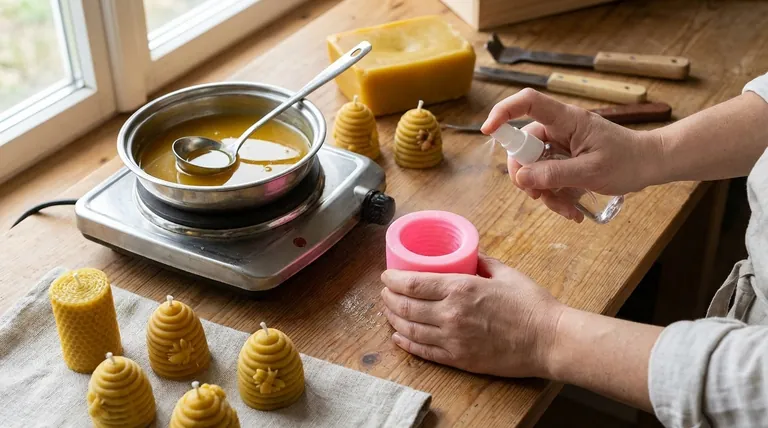 Como evitar que a cera de abelha grude em um molde? Domine o Método da Névoa de Água para uma Liberação Perfeita