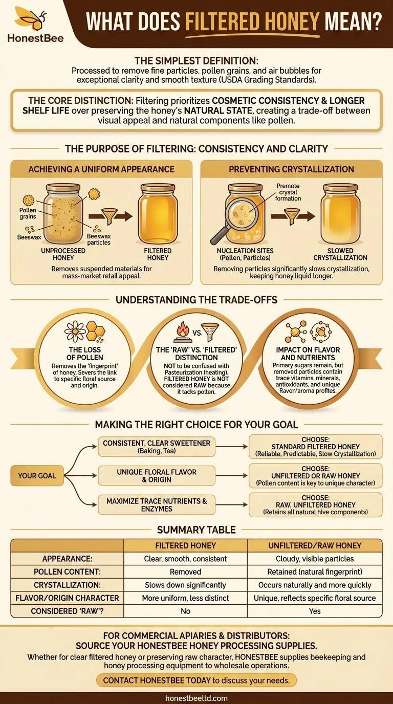 What does filtered honey mean? A Guide to Clarity, Shelf Life, and Trade-offs Visual Guide