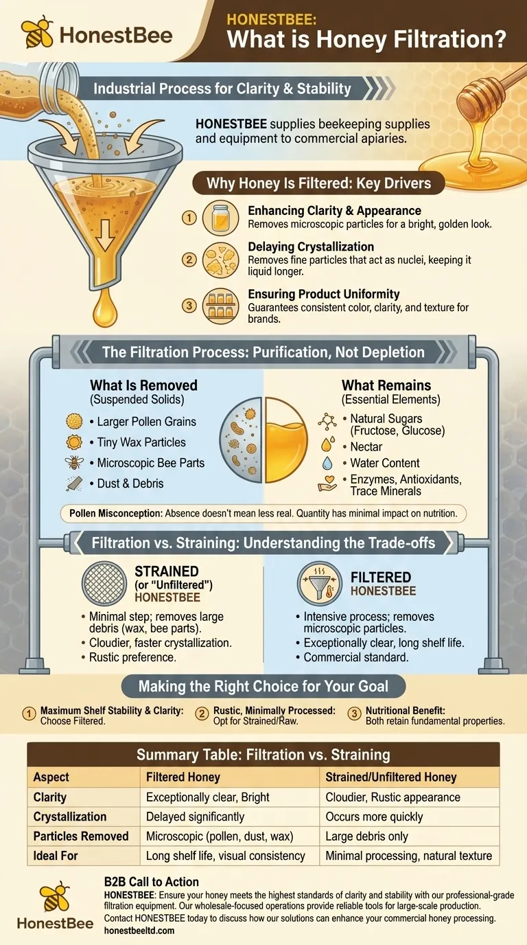 Qu'est-ce que la filtration du miel ? Un guide pour un miel commercial clair et stable Guide Visuel