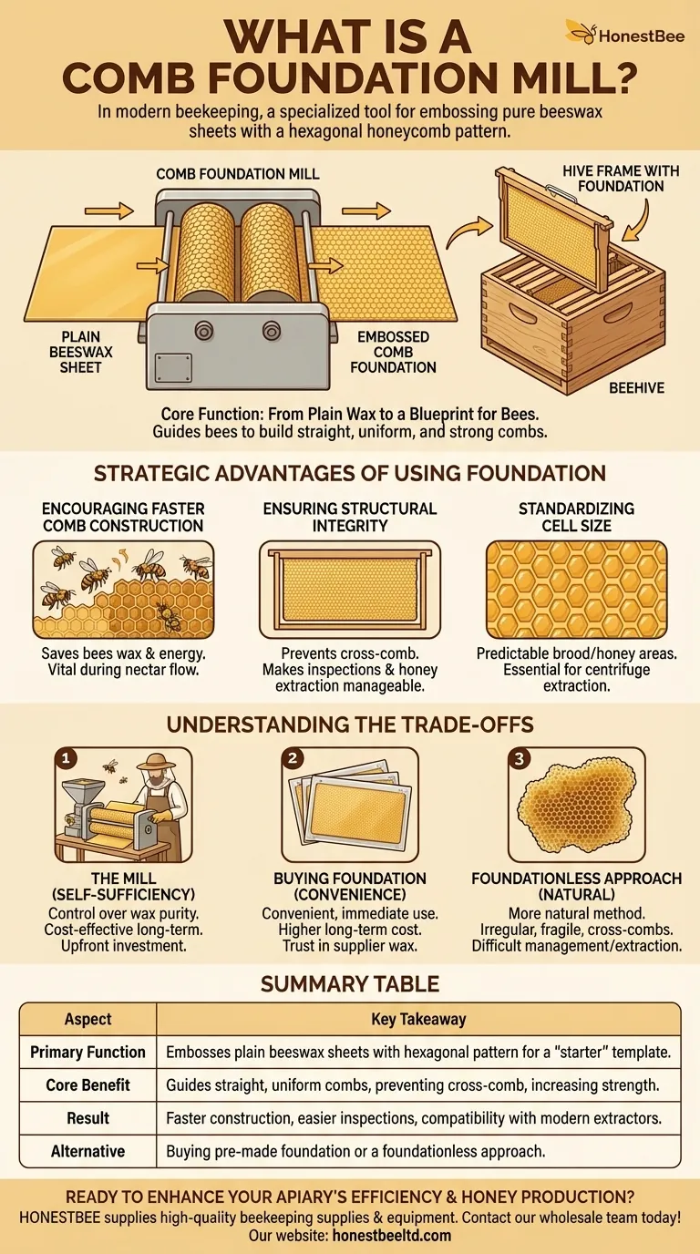 What is a comb foundation mill? A Strategic Tool for Stronger, More Productive Hives Visual Guide