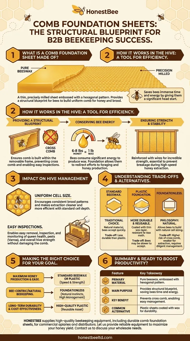 ¿De qué está hecha una lámina de cera estampada? Una guía para la eficiencia de la colmena Guía Visual