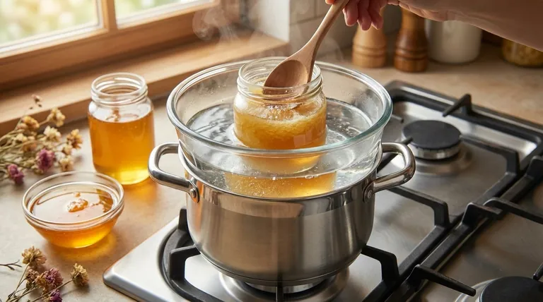 How do you Decrystallize a honey double boiler? Restore Your Honey's Liquid Gold Gently