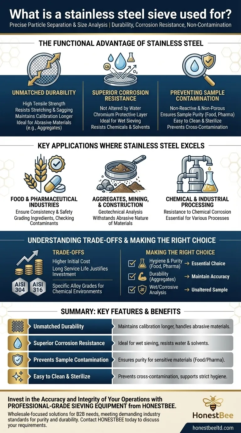 Для чего используется сито из нержавеющей стали? Обеспечьте точное определение размера частиц и чистоту Визуальное руководство