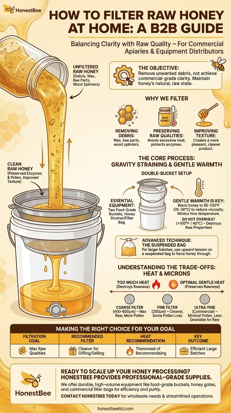 How do you filter raw honey at home? A Beekeeper's Guide to Clean, Pure Honey Visual Guide