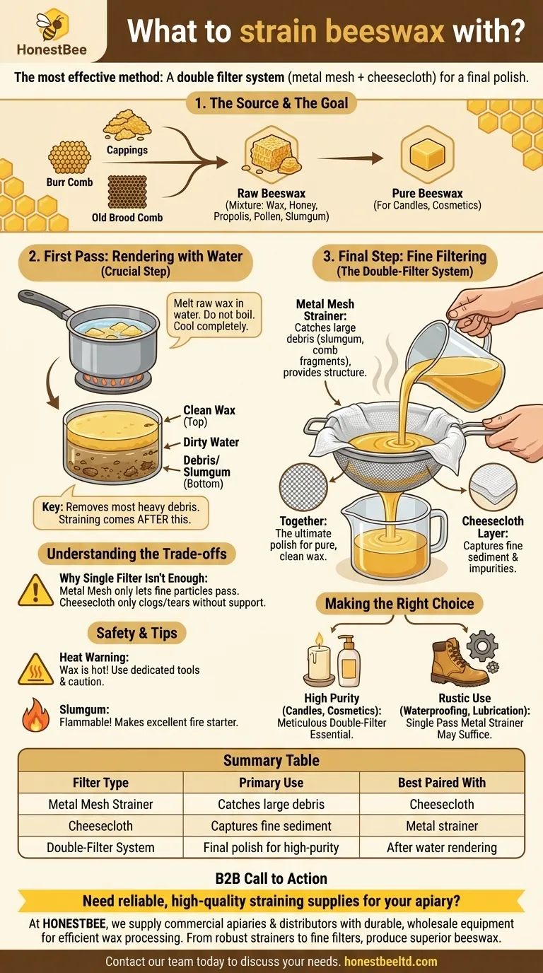 Com o que coar cera de abelha? Um Guia para Dupla Filtragem para Pureza Guia Visual