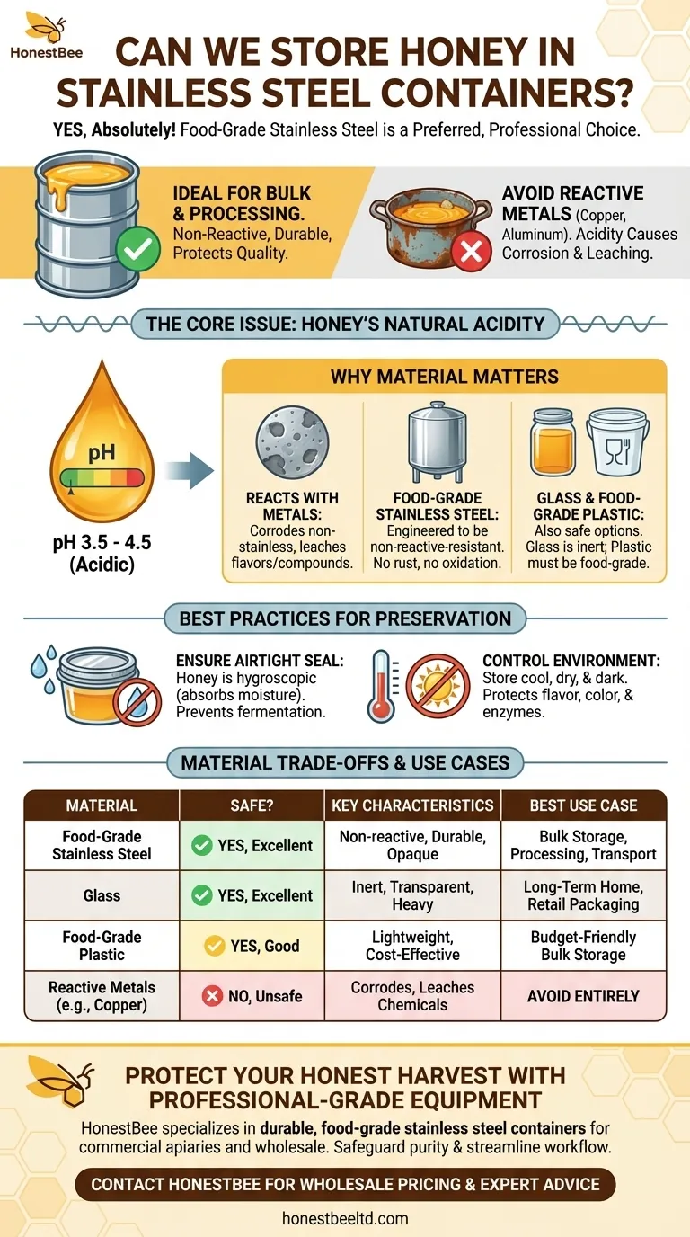 ¿Podemos almacenar miel en un recipiente de acero inoxidable? Una guía para el almacenamiento seguro de miel a granel Guía Visual