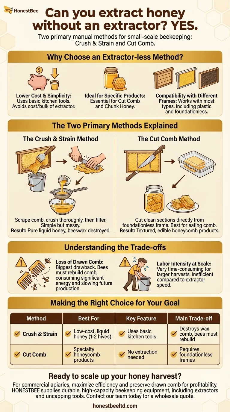 추출기 없이 꿀을 채취할 수 있나요? 네, 간단하고 저렴한 방법으로 가능합니다. 시각적 가이드
