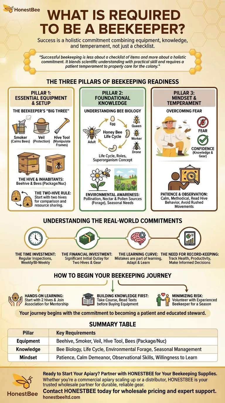 What is required to be a beekeeper? Essential Equipment, Knowledge & Mindset Visual Guide
