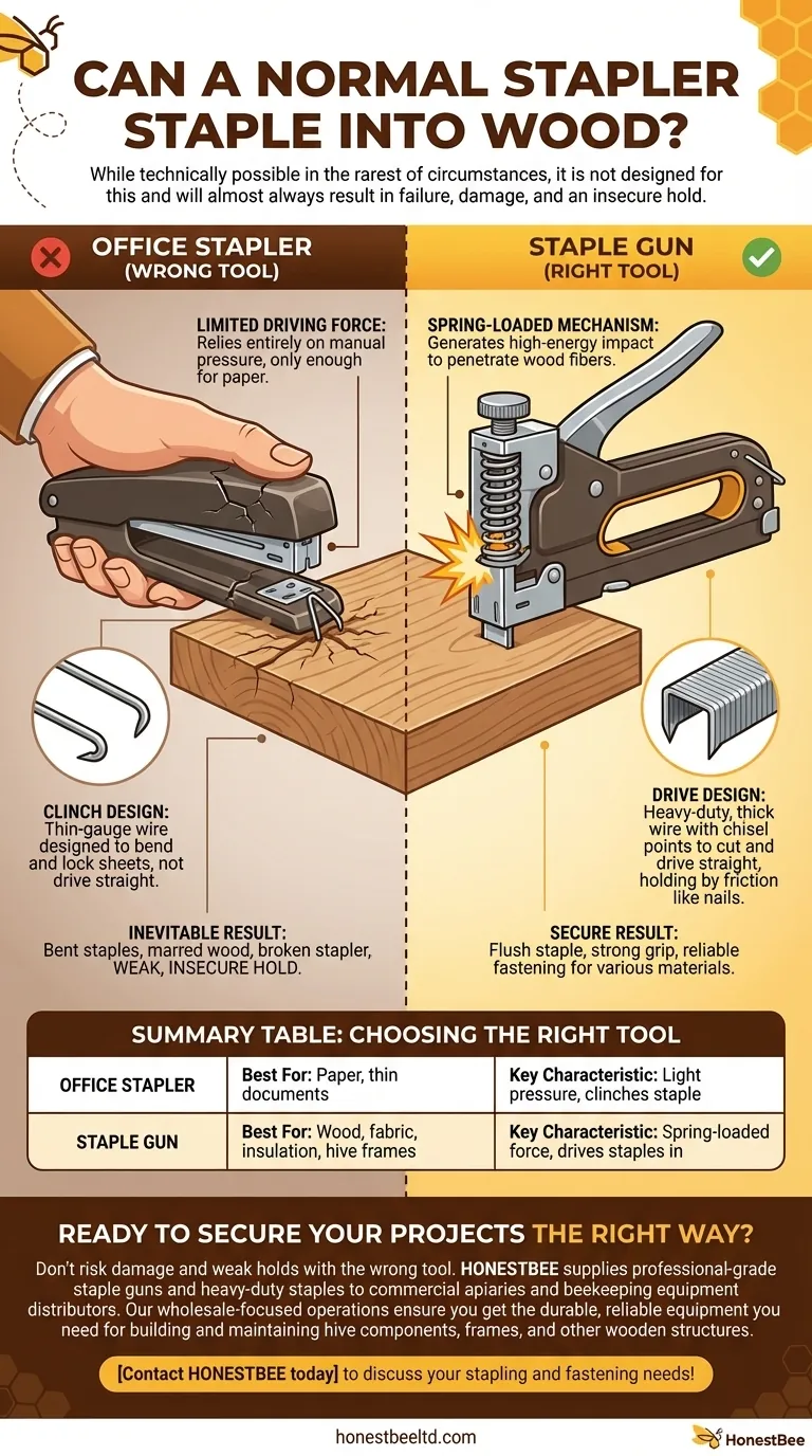 Can a normal stapler staple into wood? Use the Right Tool for a Secure Hold Visual Guide
