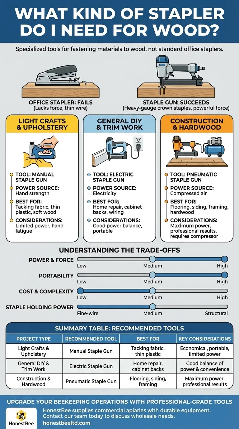 ¿Qué tipo de grapadora necesito para madera? Elige la herramienta adecuada para tu proyecto Guía Visual