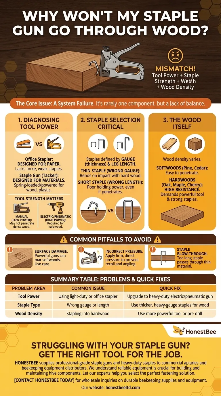 ¿Por qué mi grapadora no atraviesa la madera? Diagnóstico de problemas con la herramienta, la grapa y la madera Guía Visual