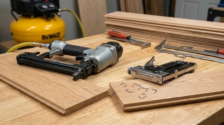 ステープルガンは硬材に効きますか？はい、適切な高耐久性空気圧ツールがあれば可能です。