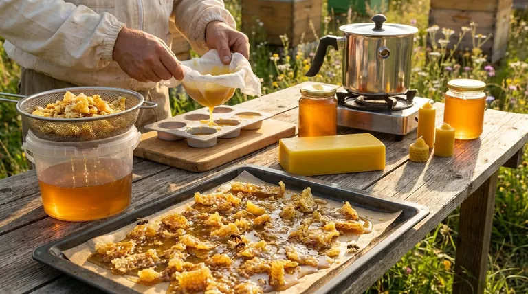 Que faire des opercules de cire ? Transformez les sous-produits de la récolte en or de cire d'abeille pure