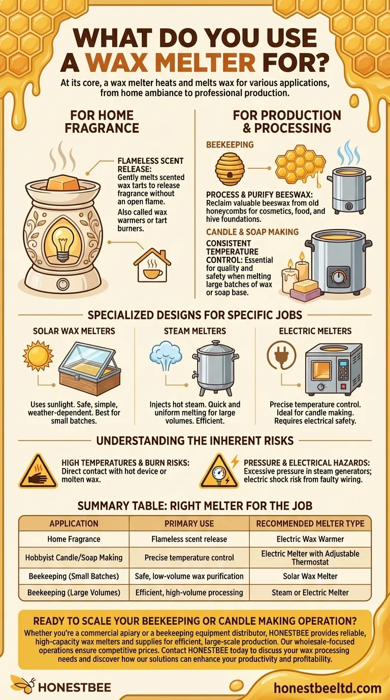 What do you use a wax melter for? From Home Fragrance to Professional Beekeeping Visual Guide