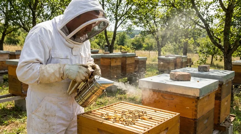 꿀을 수확할 때 연기를 사용하는 이유는 무엇인가요? 검증된 기술로 벌통을 안전하게 관리하세요
