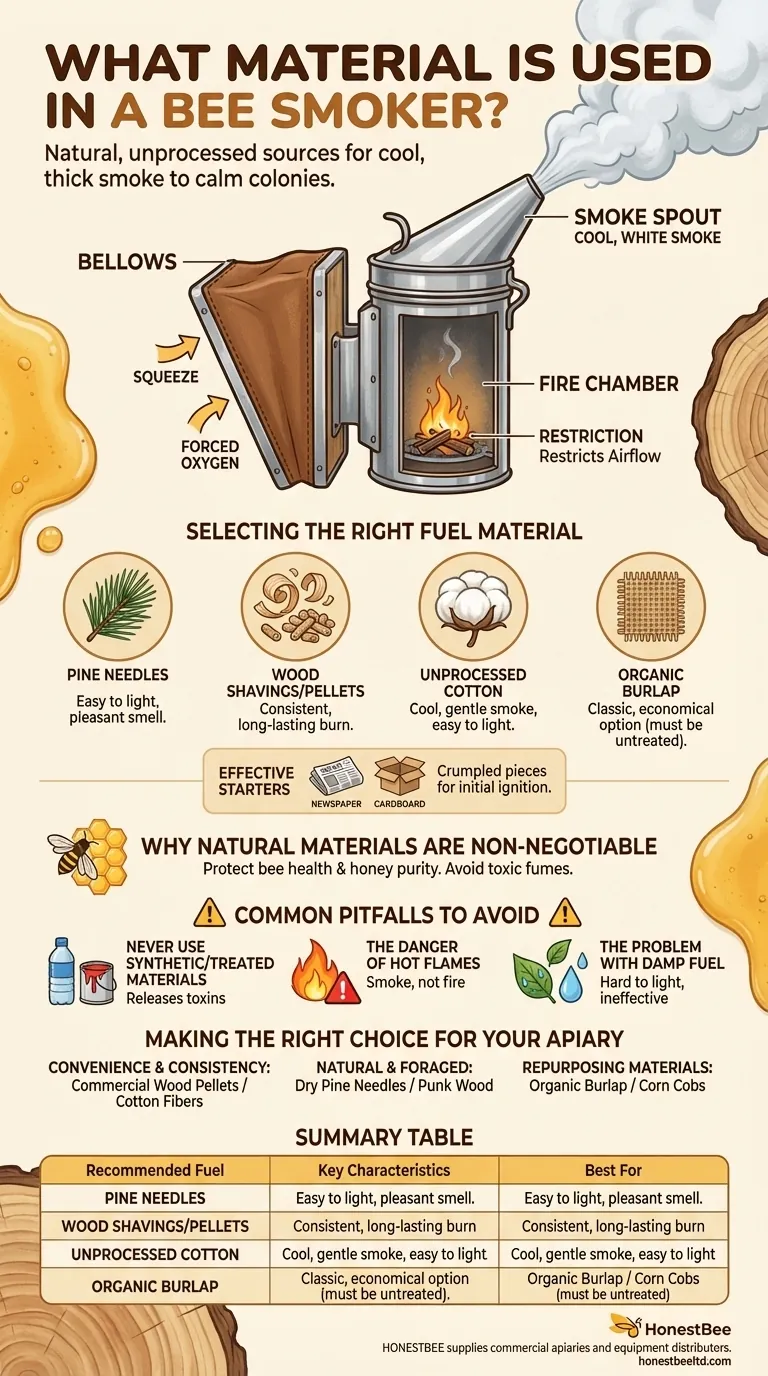 벌 연기 발생기에 사용되는 재료는 무엇인가요? 벌집을 안정시키기 위한 최고의 천연 연료 선택하기 시각적 가이드