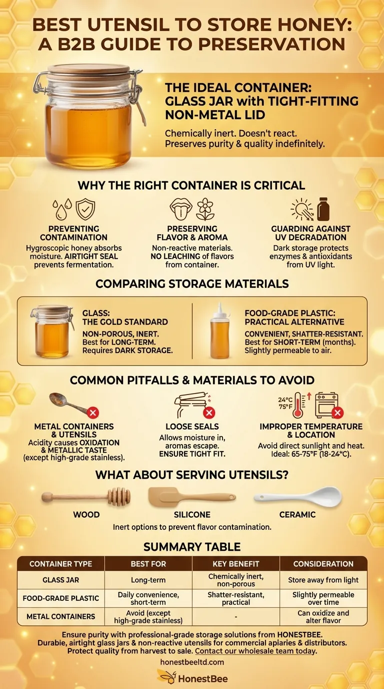 What is the best utensil to store honey? Preserve Purity with the Right Container Visual Guide