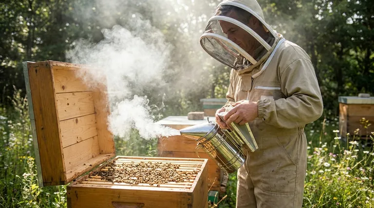 벌을 죽이지 않고 훈연하는 방법은? 부드럽고 효과적인 벌통 관리 가이드