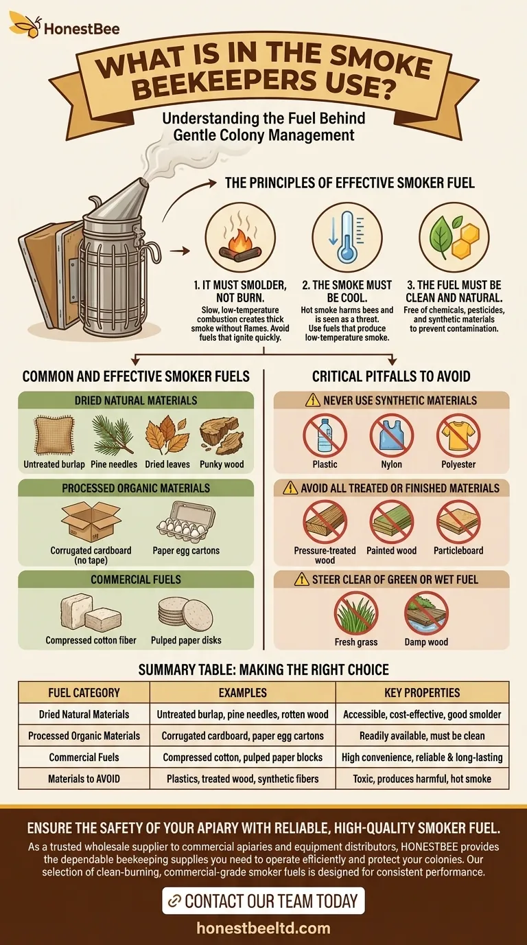 양봉가들이 사용하는 연기에는 무엇이 들어있나요? 평온한 벌통을 위한 올바른 연료 선택 시각적 가이드