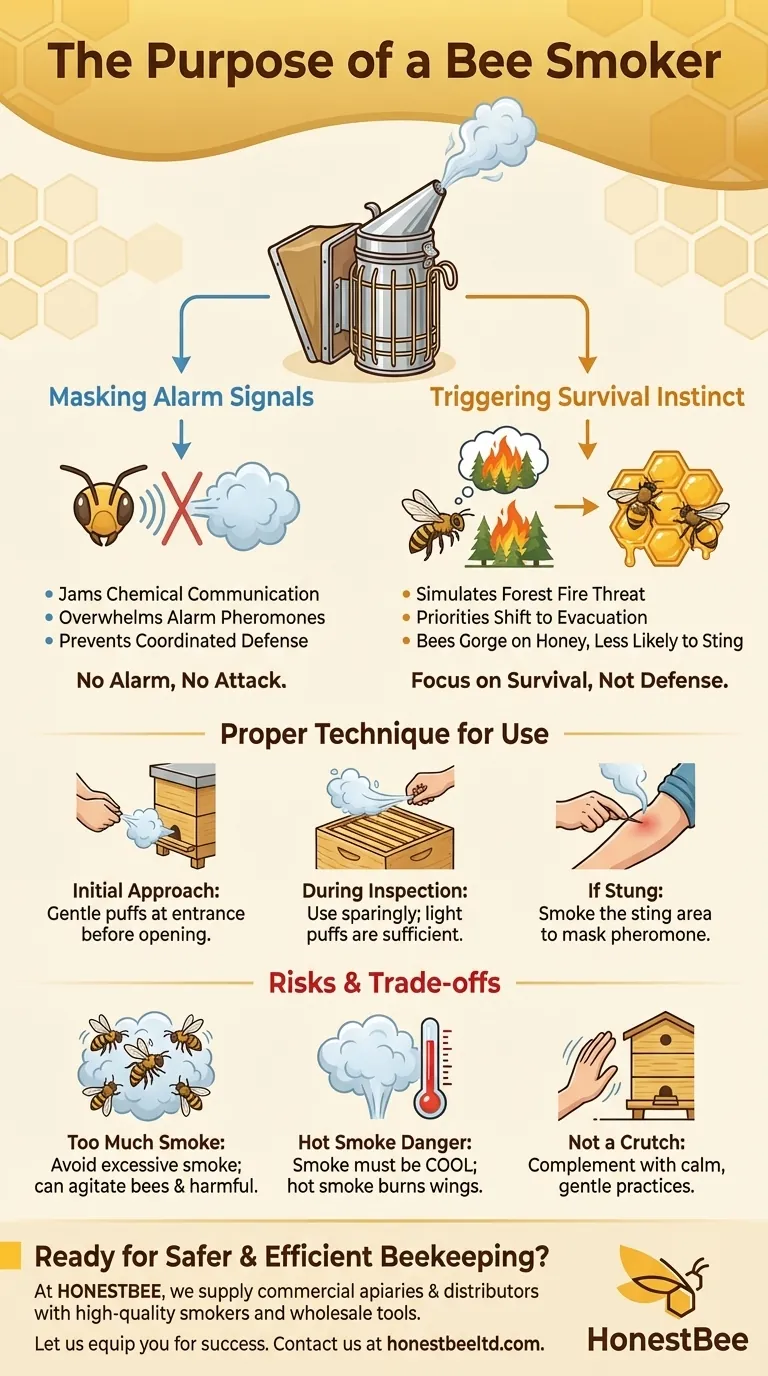 Quel est le but d'un enfumoir d'apiculteur ? Calmer les abeilles pour des inspections de ruche plus sûres et plus efficaces Guide Visuel