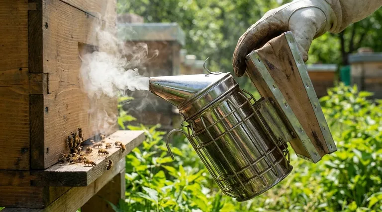 벌통 훈연기의 목적은 무엇인가요? 더 안전하고 효율적인 벌통 검사를 위해 벌을 진정시킵니다.
