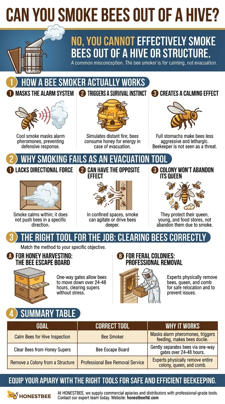 벌집에서 연기를 뿜어 벌을 쫓아낼 수 있나요? 이 흔한 양봉 신화가 위험한 이유 시각적 가이드