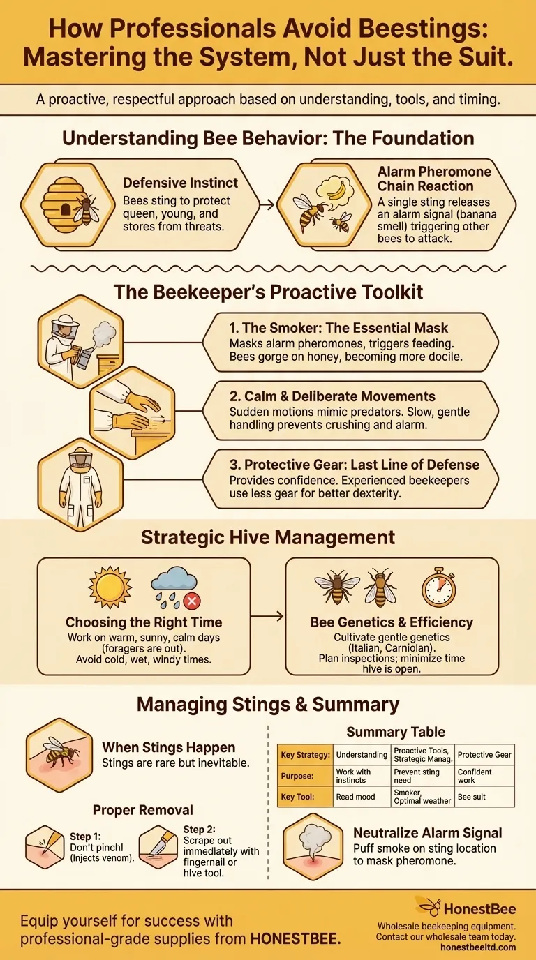 ¿Cómo evitan las picaduras los apicultores profesionales? Dominando el Comportamiento de las Abejas y las Técnicas Proactivas Guía Visual